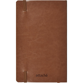 Ежедневник недатированный Attache Flex искусственная кожа Soft Touch А5 136 листов коричневый с фиксирующей резинкой (коричневый обрез)