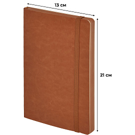 Ежедневник недатированный Attache Flex искусственная кожа Soft Touch А5 136 листов коричневый с фиксирующей резинкой (коричневый обрез)