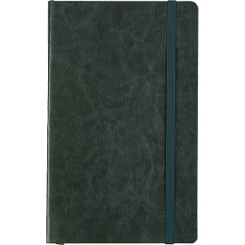 Ежедневник недатированный Attache Flex искусственная кожа Soft Touch А5 136 листов зелёный с фиксирующей резинкой (зелёный обрез)