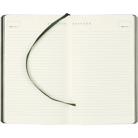 Ежедневник недатированный Attache Flex искусственная кожа Soft Touch А5 136 листов зелёный с фиксирующей резинкой (зелёный обрез)