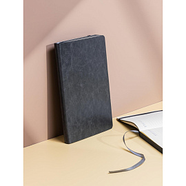 Ежедневник недатированный Attache Flex искусственная кожа Soft Touch А5 136 листов серый с фиксирующей резинкой (серый обрез)