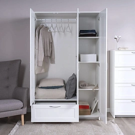 Шкаф комбинированный  ШС_Сириус 3 двери и 1 ящик белый