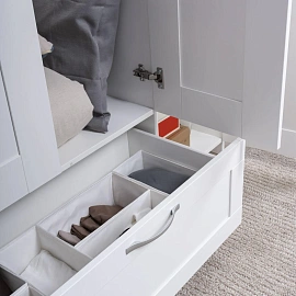 Шкаф комбинированный  ШС_Сириус 3 двери и 1 ящик белый