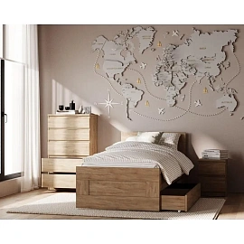 Кровать ШС_одинарная Сириус 90х200 дуб сонома фото Кровать ШС_одинарная Сириус 90х200 дуб сонома