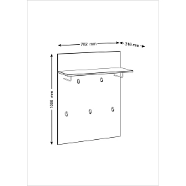Вешалка настенная  ШС_Сириус 78,2х100 сонома