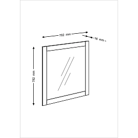 Зеркало навесное ШС_Сириус 78,2х78,2 сонома
