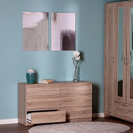 Комод ШС_Кастор 6 ящиков дуб сонома