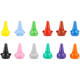 Мелки пластиковые Мульти-Пульти "Зверята", 12цв., на палец, картон