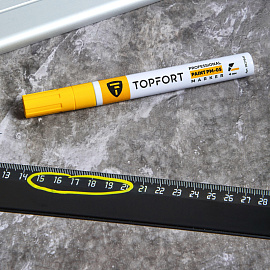 Маркер промышленный TOPFORT Paint для универсальной маркировки желтый 4 мм фото Маркер промышленный TOPFORT Paint для универсальной маркировки желтый 4 мм