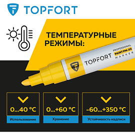 Маркер промышленный лаковый TOPFORT ZP2502 жёлтый 6-8 мм (1827853) фото Маркер промышленный лаковый TOPFORT ZP2502 жёлтый 6-8 мм (1827853)