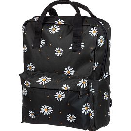 Рюкзак Комус Класс (№1 School) Квадро Ромашки 13 л чёрный