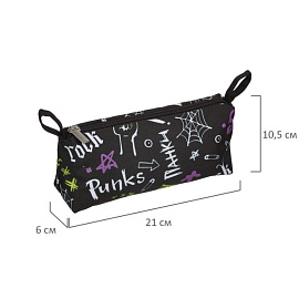Пенал-косметичка односекционный Комус Класс (№1 School) Панк черный