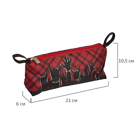 Пенал-косметичка односекционный Комус Класс (№1 School) Рок красный