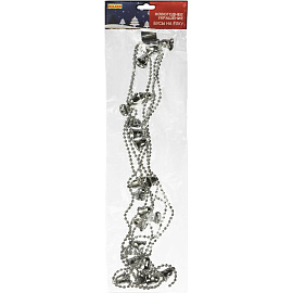 Бусы новогодние на елку Miland Колокольчики 270 см пластиковые серебристые фото Бусы новогодние на елку Miland Колокольчики 270 см пластиковые серебристые