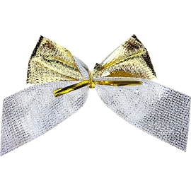 Набор бант новогодний на елку Miland 6 см золотистый (6 штук в упаковке)