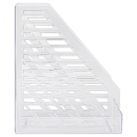 Лоток вертикальный для бумаг 160 мм Стамм XXL пластиковый прозрачный фото Лоток вертикальный для бумаг 160 мм Стамм XXL пластиковый прозрачный