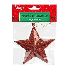 Елочная игрушка Magic Time Звезда пластик красная (высота 10 см)