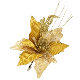 Елочная игрушка Magic Time Золотой цветок пластик золотистая (высота 31 см) фото Елочная игрушка Magic Time Золотой цветок пластик золотистая (высота 31 см)