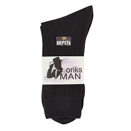 Носки мужские шерстяные черные с полосой размер 25