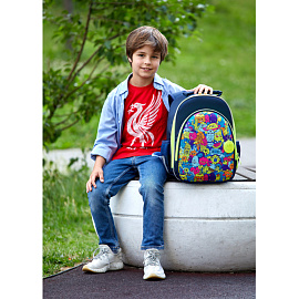 Рюкзак школьный ортопедический Комус Класс Максики синий