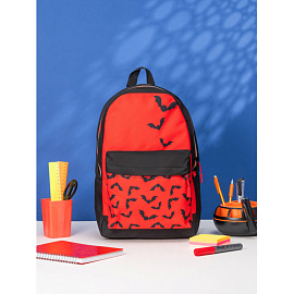 Рюкзак школьный ортопедический Комус Класс Летучая мышь красный