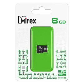 Карта памяти 8 ГБ microSDHC Mirex 13612-MC10SD08 Class 10 фото Карта памяти 8 ГБ microSDHC Mirex 13612-MC10SD08 Class 10