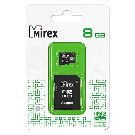 Карта памяти 8 ГБ microSDHC Mirex 13613-AD10SD08 Class 10