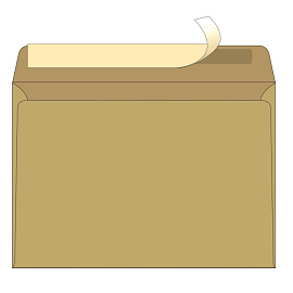 Конверт Ecopost1 С5 80 г/кв.м коричневый стрип (800 штук в упаковке)