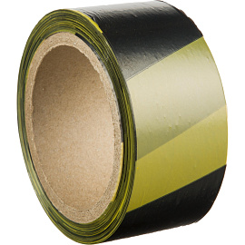 Лента оградительная желто-черная 50 мм х 100 м (6 штук в упаковке)