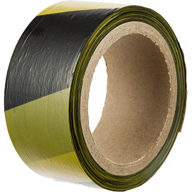 Лента оградительная желто-черная 50 мм х 250 м (6 штук в упаковке)