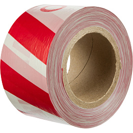 Лента оградительная Опасная зона красно-белая 75 мм х 250 м (6 штук в упаковке)