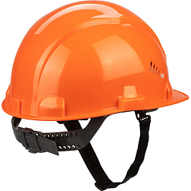 Каска защитная TOPFORT Стандарт 102 оранжевая с ленточным механизмом