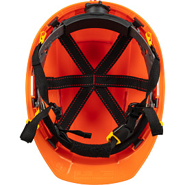 Каска защитная для работ на высоте TOPFORT Универсал 302 оранжевая с храповым механизмом
