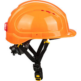 Каска защитная для работ на высоте TOPFORT Универсал 302 оранжевая с храповым механизмом
