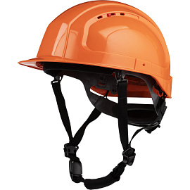 Каска защитная для работ на высоте TOPFORT Универсал 302 оранжевая с храповым механизмом