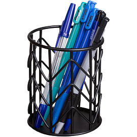 Подставка-стакан для канцелярских принадлежностей Attache черная 8x8x10 см