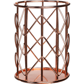 Подставка-стакан для канцелярских принадлежностей Attache розовое золото 8x8x10 см