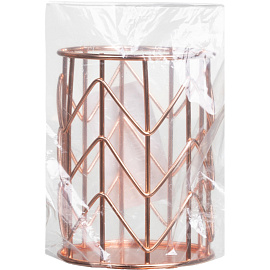 Подставка-стакан для канцелярских принадлежностей Attache розовое золото 8x8x10 см