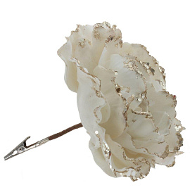 Новогоднее украшение Remeco Collection Цветок текстиль белое 17 см