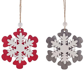 Елочная игрушка Remeco Collection Снежинка дерево разноцветная (диаметр 10 см)