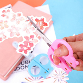 Ножницы детские Deli 128 мм универсальные тупоконечные розовые