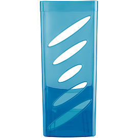 Лоток для бумаг вертикальный СТАММ "Тропик", тонированный голубой, ширина 110мм