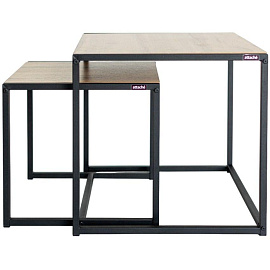 Стол журнальный Attache Онега-2 (дуб вотан/черный муар, 590x640x555 мм)