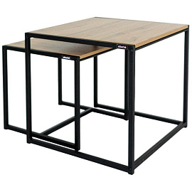 Стол журнальный Attache Онега-2 (дуб вотан/черный муар, 590x640x555 мм)