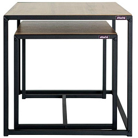 Стол журнальный Attache Онега-2 (дуб вотан/черный муар, 590x640x555 мм)