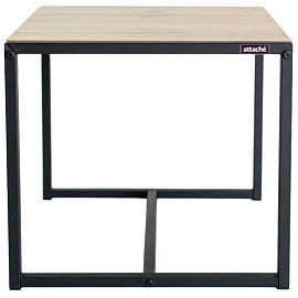 Стол журнальный Attache Онега-3 (дуб вотан/черный муар, 490x490x455 мм)