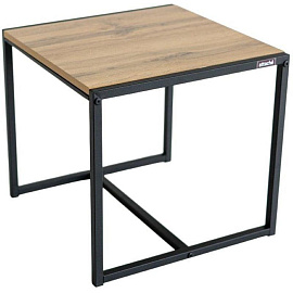 Стол журнальный Attache Онега-3 (дуб вотан/черный муар, 490x490x455 мм)