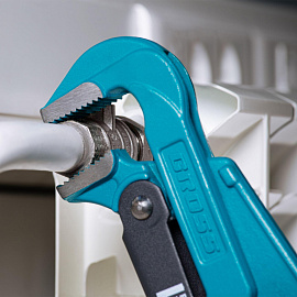 Ключ трубный рычажный, №2, 1,5, цельнокованый, CrV, тип - L// Gross