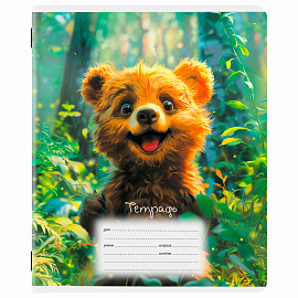 Тетрадь 12 л. ЮНЛАНДИЯ, клетка, обложка картон, МИШКИ, 107275