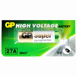 Батарейка GP High Voltage, 27 A, алкалиновая, для сигнализаций, 1 шт., в блистере (отрывной блок), 27AFRA-2C5